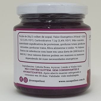 GELEIA DE CEBOLA ROXA COM VINHO GABERNET 240g